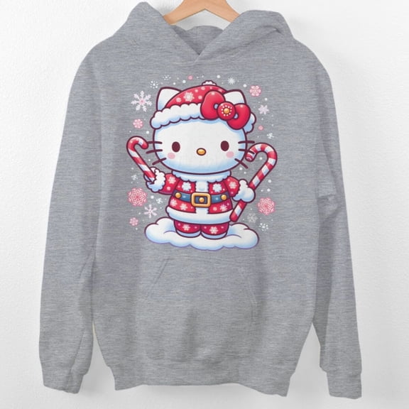 Christmas Fun Printed Pullover Loose Hooded Fleece Sweatshirt Trendy Casual Long-sleeved