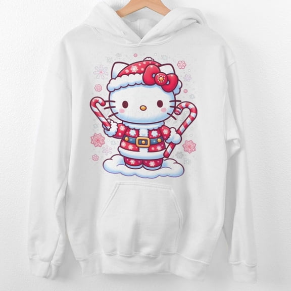 Christmas Fun Printed Pullover Loose Hooded Fleece Sweatshirt Trendy Casual Long-sleeved