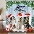 thumbnail image 1 of Christmas Funny Dog Shower Curtain, Merry Christmas Tree Winter Snowy Forest Snowflake Shower Curtain for Bathroom, Winter Farmhouse Holiday Decor, Durable Waterproof Fabric,-72"X72"inch, 1 of 5