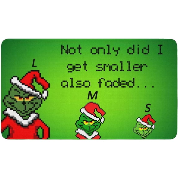 Christmas Funny Welcome Kitchen Rug Indoor Anti-Fatigue Kitchen Mat Winter Door Mat Anti-Slip Scratch Sand Cartoon Pattern Doormats 17" X 30"