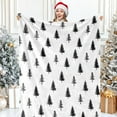 thumbnail image 1 of Christmas Fuzzy Blanket Double-Sided Xmas Tree Reindeer Throw Blanket 50 x 60 Inch Grey White Warm Blanket for Winter Home Chair Sofa Couch Bed, 1 of 6