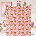 thumbnail image 1 of Christmas Fuzzy Blanket Gingerbread Man Candy Cane Throw Blanket Pink Cozy Flannel Blanket for Xmas Winter Home Bed Sofa Couch Chair, 50 x 60 Inch, 1 of 6