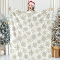 thumbnail image 1 of Christmas Fuzzy Blanket Gold Silver Snowflake Throw Blanket Winter Xmas Soft Cozy Flannel Blanket for Home Party Bed Sofa Couch, 50 x 60 Inch, 1 of 6