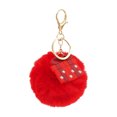 thumbnail image 1 of Christmas Fuzzy Pom Keychain 3.1 Inch, Cute Plush Ball Keyring with Lobster Clasp for Car Keys, Handbag, Backpack, Purse Accessories, 1 of 5