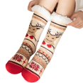 thumbnail image 1 of Christmas Fuzzy Slipper Socks for Women, Thick Plush Non-Slip Cabin Socks, Warm Soft Winter Xmas Gift Footwear, 1 of 2