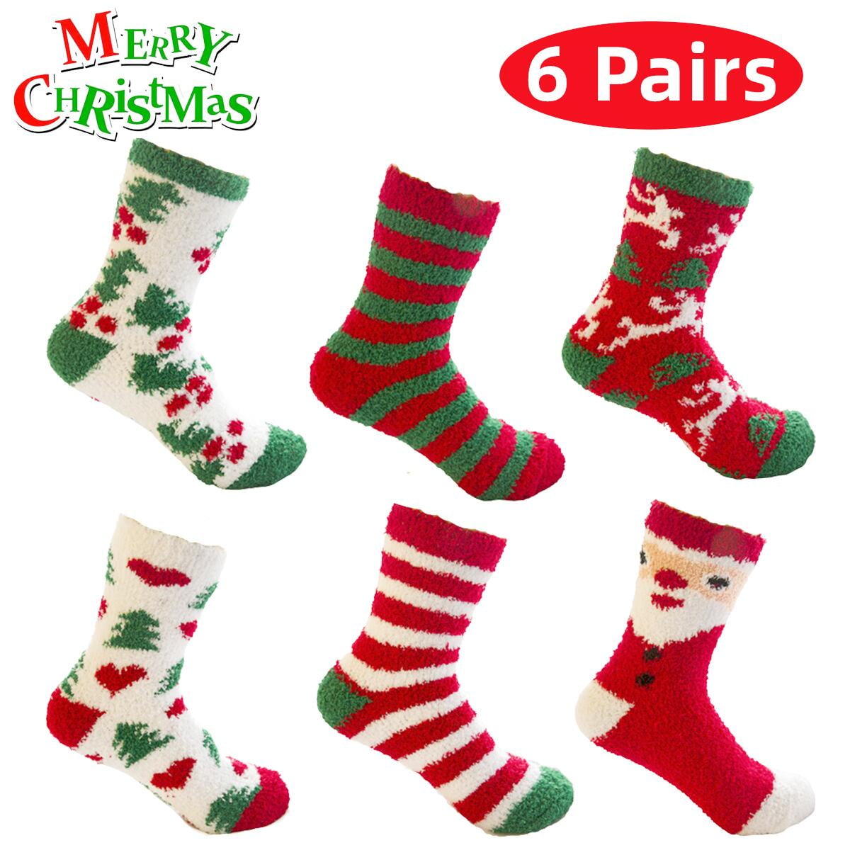 Christmas Fuzzy Socks Christmas Socks Winter Warm Cozy Sock Holiday