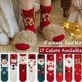 thumbnail image 1 of Christmas Fuzzy Socks Colorful Cozy Fluffy Christmas Socks Xmas Holiday Winter Warm Soft Slipper Socks for Women Festive Gift, 1 of 2