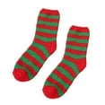 thumbnail image 1 of Christmas Fuzzy Socks Women's 2024 Xmas Fluffy Cozy Stockings Warm Soft Slipper Socks Color Block Holiday Crew Socks, 1 of 4