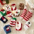 thumbnail image 1 of Christmas Fuzzy Socks with Clear Ball Fluffy Christmas Cozy Slipper Cabin Soft Winter Warm Fleece Socks for Women Teen Girls, 1 of 2