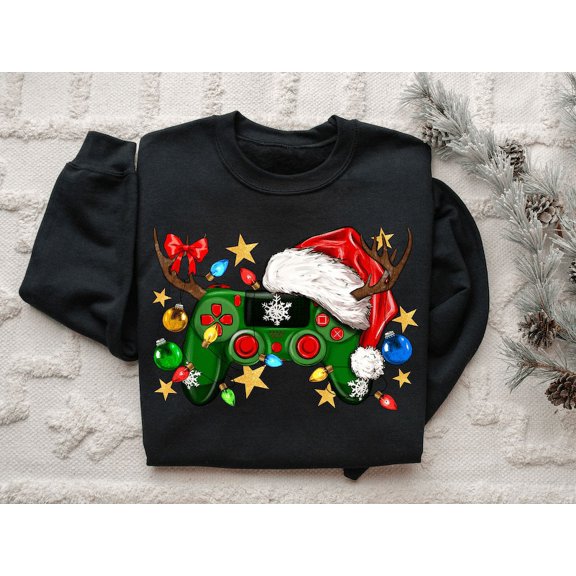 Christmas Game Controller Sweatshirt, Christmas Shirt, Game Day Shirt, Game Player Shirt, Merry Christmas Shirt, Video Game Xmas, Christmas Gıft