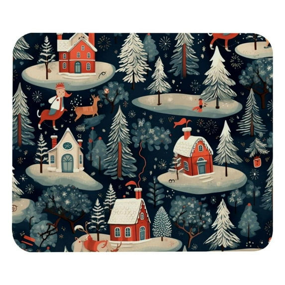 Christmas Gaming Mouse Pad Desk Mat Desk Pad, Non-Slip Rubber Bottom, Printed, Square 8.3x9.8 Inch - Suitable for Office and Gaming