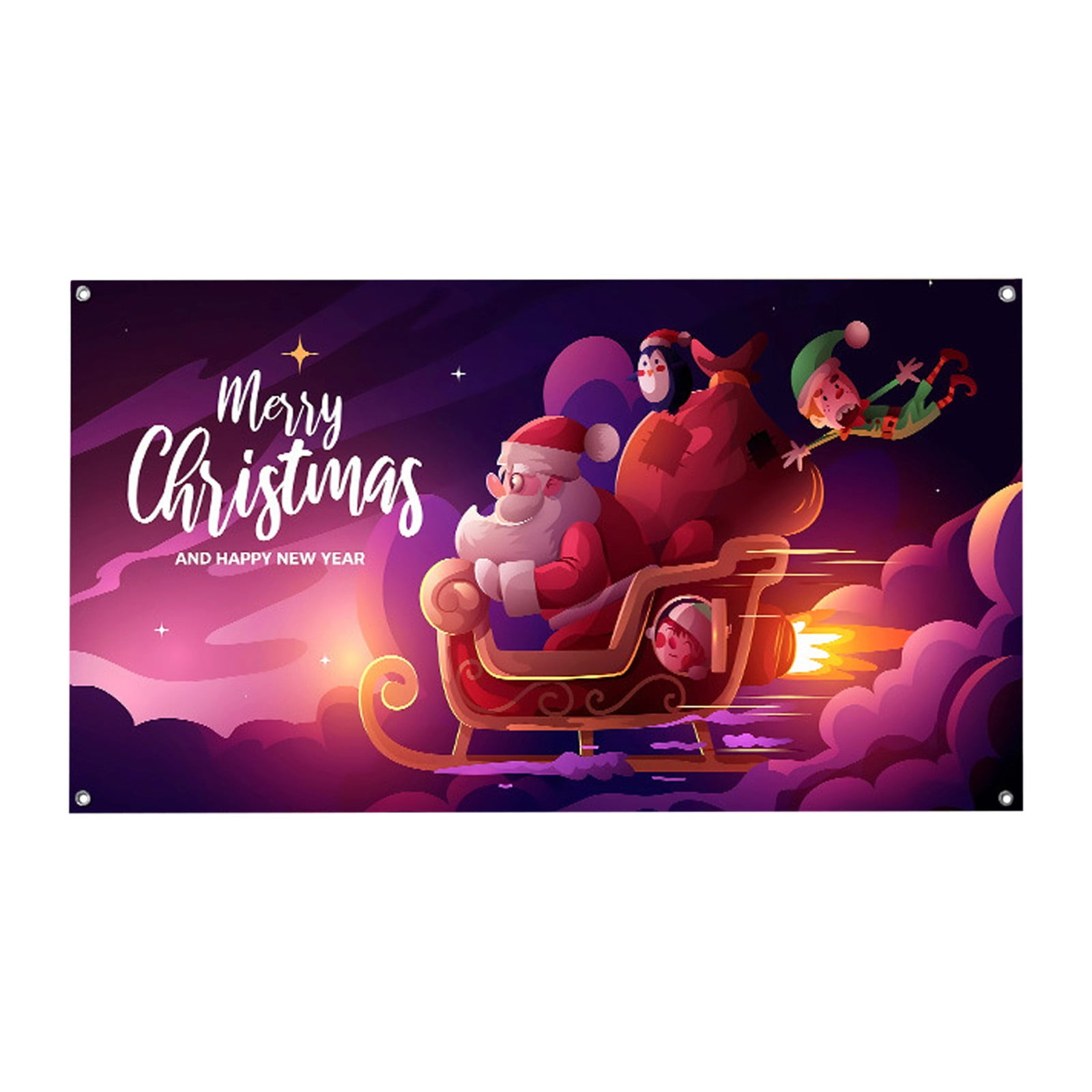 Christmas Garage Decoration Hanging Cloth Festive Atmosphere Layout