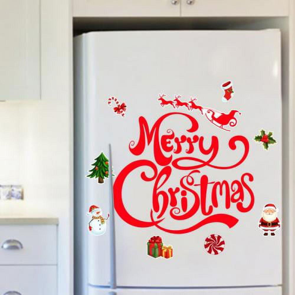 Christmas Garage Decoration Stickers, 23 Pcs All in One Merry Christmas Garage Door
