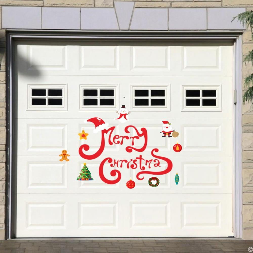Christmas Garage Decoration Magnets Stickers Happy Holidays Merry Christmas Refrigerator Stickers Christmas Garage Door Decals for Christmas Party Supplies Home Decorations