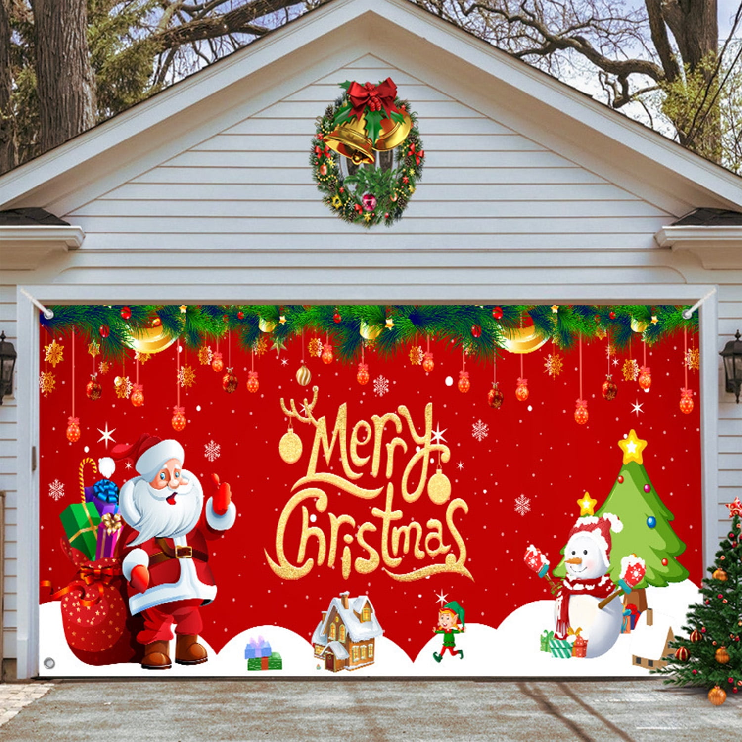 Christmas Garage Door Banner 7x16ft Large 
