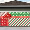 thumbnail image 1 of Christmas Garage Door Banner Cover Merry Christmas Backdrop Decorations Xmas Bowknot Gift Box Door Decor Santa Claus Garage Banner for Outdoor Indoor Home Wall Background 6x13ft, 1 of 6