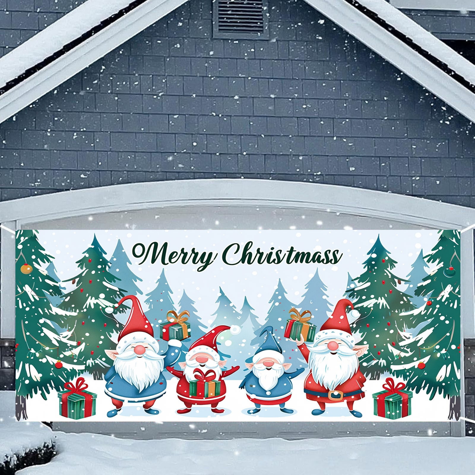 Christmas Garage Door Banner Large Hanging Door Cover Christmas Garage