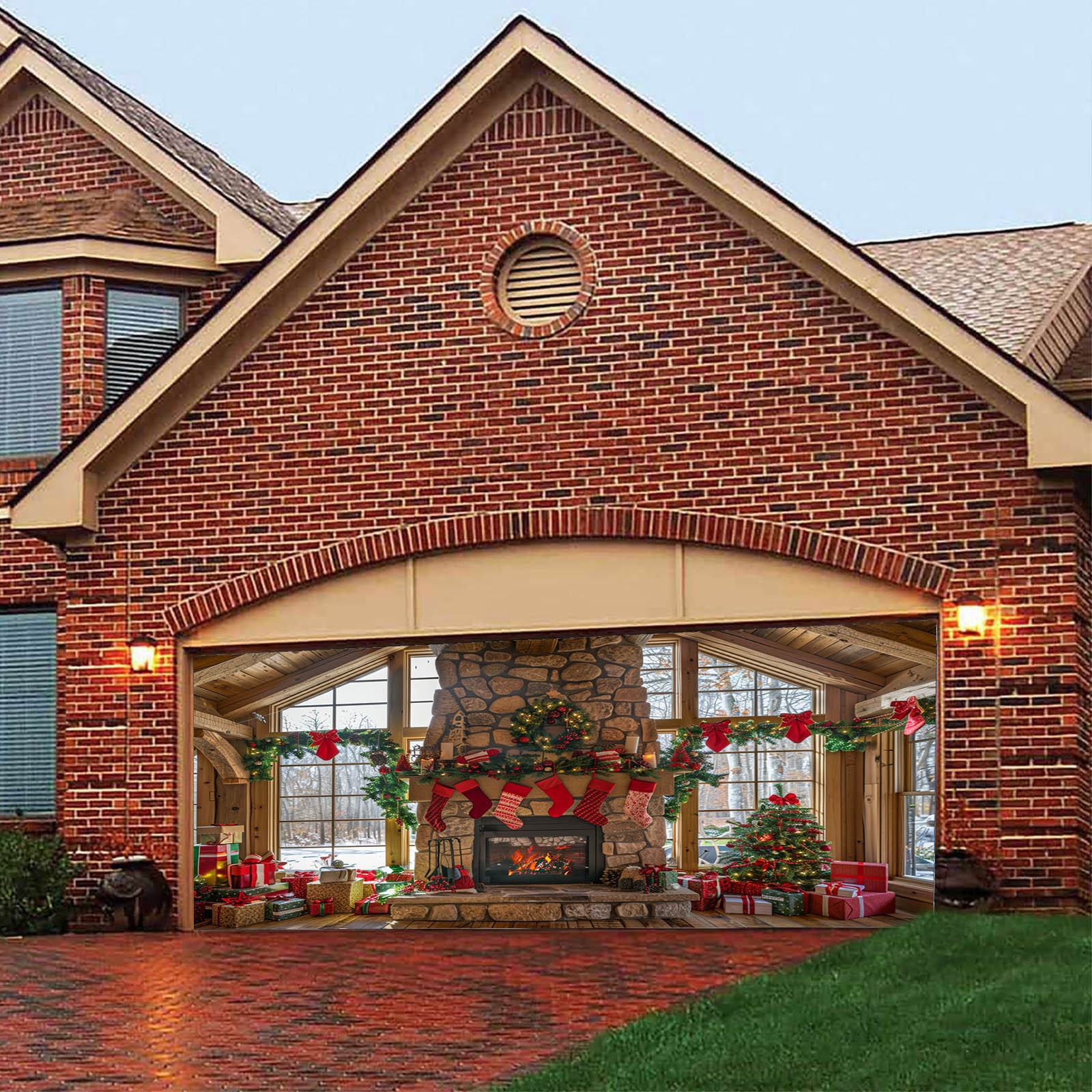 Christmas Garage Door Banner Large Hanging Door Cover Christmas Garage