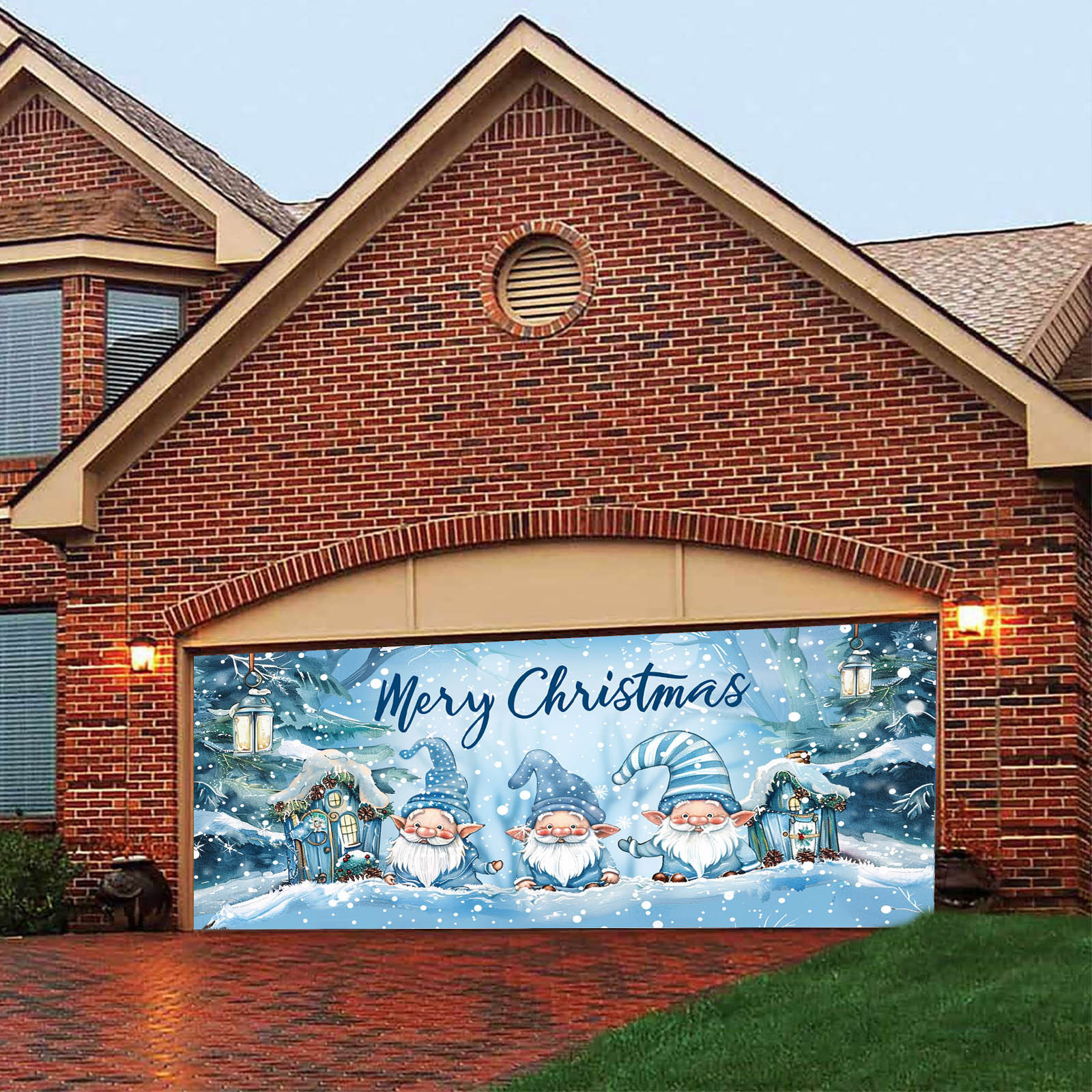 Christmas Garage Door Banner Large Hanging Door Cover Christmas Garage