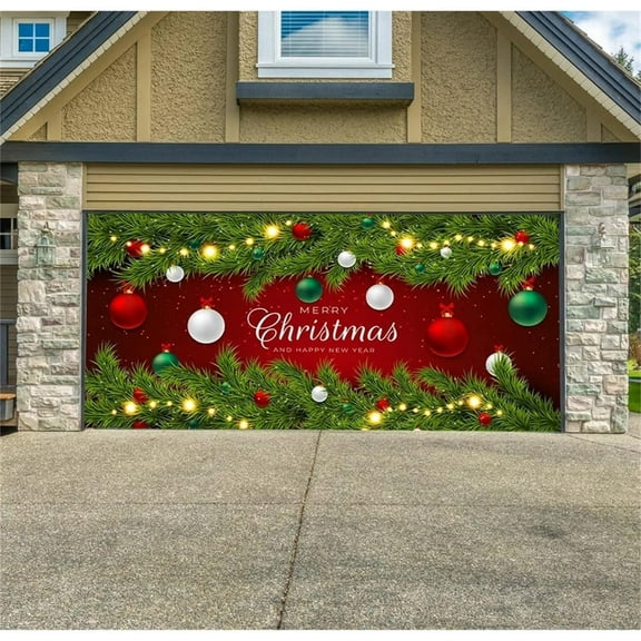 Christmas Garage Door Banner tions, 7 x 16 ft Christmas Large Hanging Jesus Snowman Santa Garage Backdrop Cover Murals Indoor Outdoor Merry