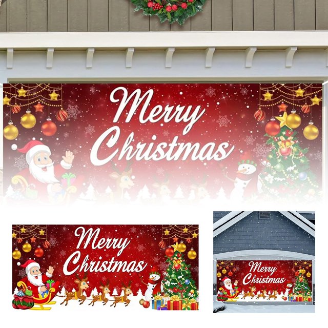 Christmas Garage Door Christmas Car Cage Santa Snowman Descends Garage
