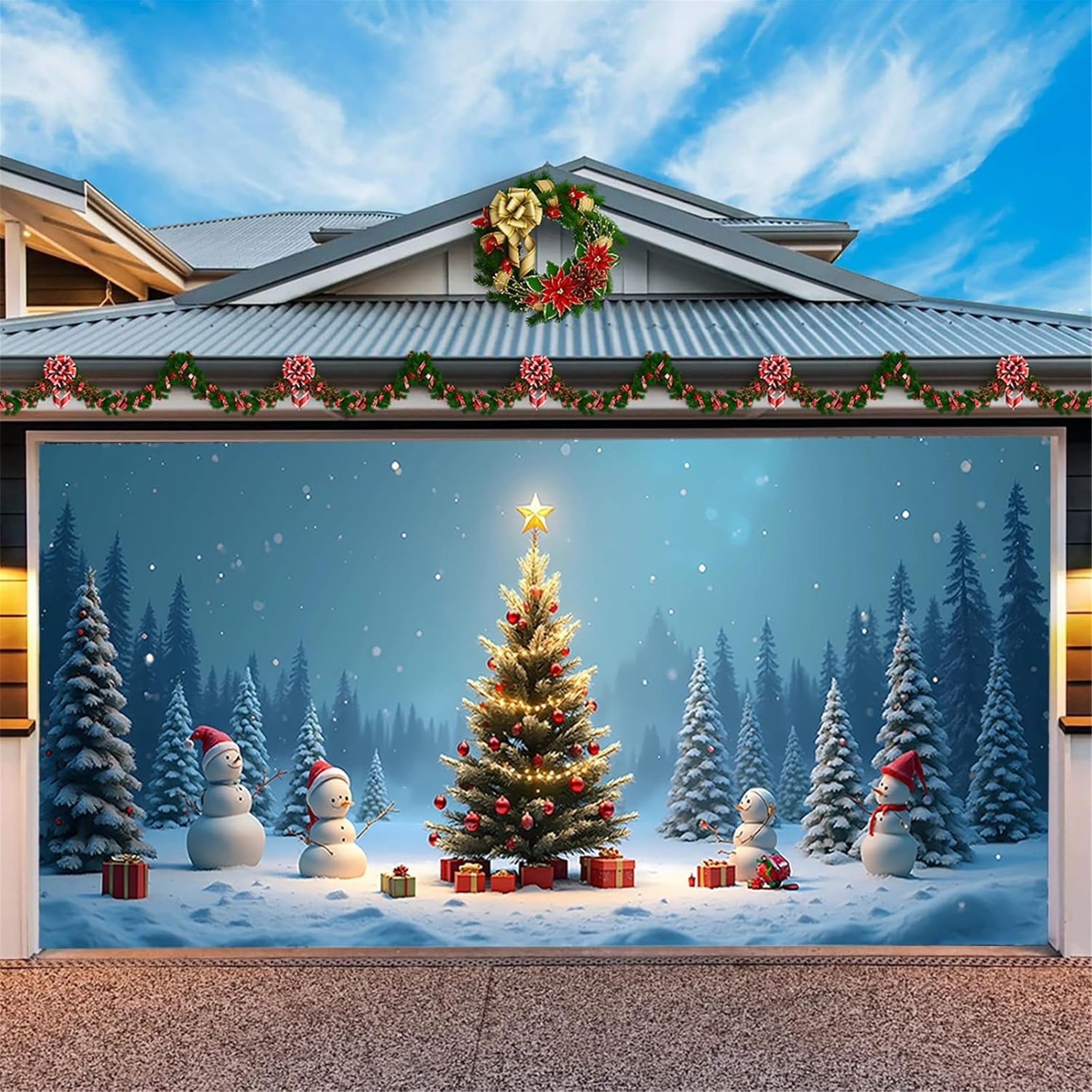 Christmas Garage Door Cover Decorations, Garage Christmas Buddy for
