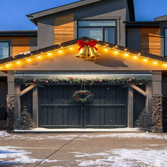 Christmas Garage Door Cover Decorations Large Garage Cover Holiday Decorative Door Banner Santa Claus Backdrop for Xmas Indoor Outdoor Decor(7 x 16 ft)