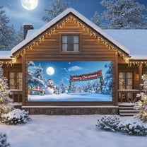 Christmas Garage Door Cover, Large Christmas Banner Backdrop Decorations Hanging Door Photography Decor for Indoor Outdoor House Patio Lawn Party Background,Reindeer Santa Claus,13x6FT A