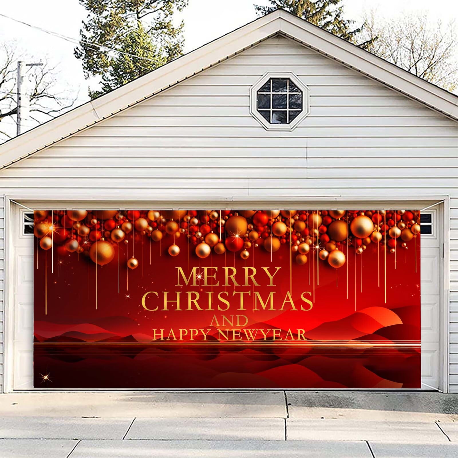 Christmas Garage Door Decoration Christmas Garage Door Banner Mural Cover 7 X 16 Feet Large 