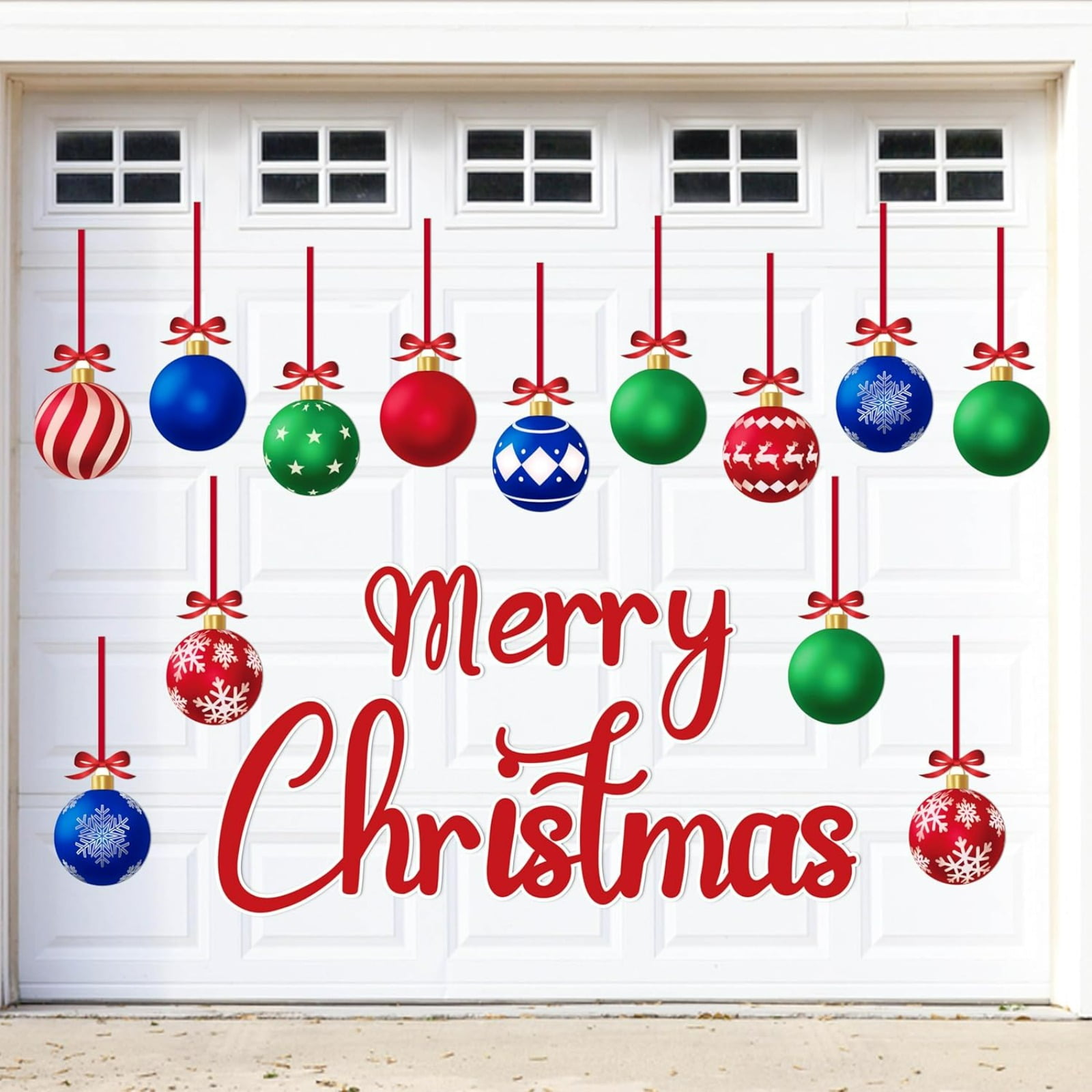 Christmas Garage Door Decorations Magnets - 32PCS Merry Xmas Ball Holiday Decor for Refrigerator and Kitchen
