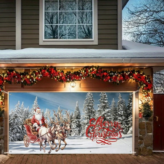 Christmas Garage In Garage Door Decorations Christmas Banners Backdrops Decorations Hanging Decor For Indoor Outdoor House Lawns Party Background christmas bathroom decor