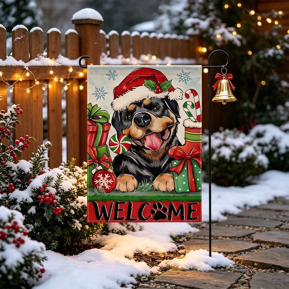 Christmas Garden Flag 11.8x17.7 Inch Double Sided Winter Garden Flag Seasonal Small Yard Flags for Outside House Farmhouse Holiday Outdoor Decoration