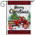 thumbnail image 1 of Christmas Garden Flag 12.5x18 Double Sided, Xmas Flag for Outside Red Truck, Buffalo Plaid Merry Christmas Yard Flag, Holiday Farmhouse Christmas Banner Outdoor Winter Decorations, 1 of 6