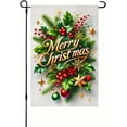 thumbnail image 1 of Christmas Garden Flag 12x18 Inch Double Sided Winter Holly Green Leaves and Red Berries Farmhouse Outdoor Yard Banner for Lawn Patio Door Décor, 1 of 5