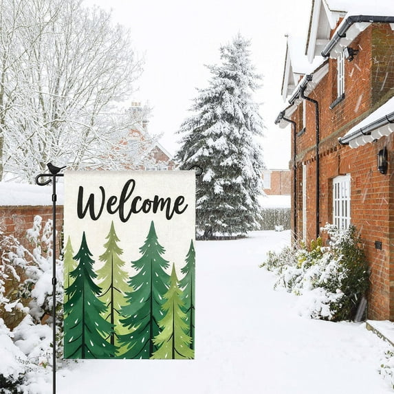 Christmas Garden Flag 12x18 Inches, Double Sided Outdoor Holiday Decoration, Weather-Resistant Yard Banner for Porch, Garden, and Outdoor Seasonal Display