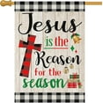 thumbnail image 1 of Christmas Garden Flag 28x40 Double Sided, Burlap Large Jesus is The Reason for The Season Garden Yard Flags for Xmas Merry Christmas Winter Outside Outdoor House Decor (ONLY FLAG), 1 of 6