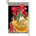 thumbnail image 1 of Christmas Garden Flag Burlap Double Sided, Christmas Jesus is the Reason for the Season Nativity Jingling Bell Red Flag Winter Holiday Xmas Yard Outdoor Decoration 12.5x18 Inch, 1 of 6