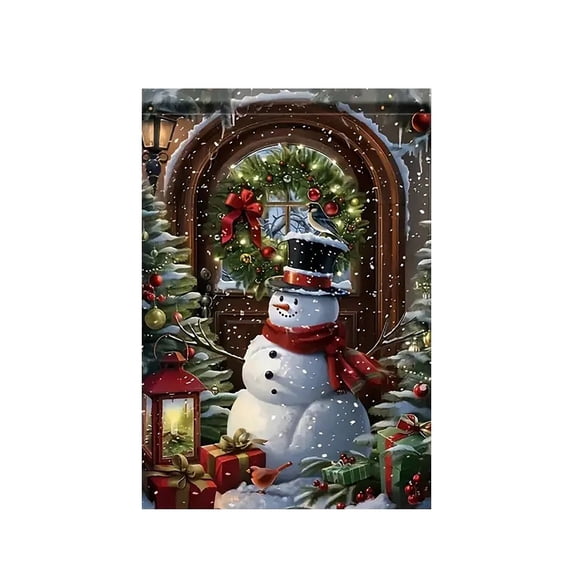 Christmas Garden Flag Double Sided Printed Festive Yard Banner Linen Outdoor Holiday Decoration for Patio