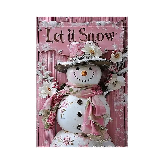 Christmas Garden Flag Double Sided Printed Festive Yard Banner Linen Outdoor Holiday Decoration for Patio