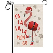 Christmas Garden Flag Funny Flamingo Snowflake Double Sided Flag 12.5x18 Seasonal Winter Xmas Holiday Yard Lawn Outdoor Decorations