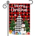 thumbnail image 1 of Christmas Garden Flag, Merry Christmas Flags 12x18 Double Sided, Christmas Tree Snowman with Buffalo Plaid Burlap Vertical Small Winter Yard Flag Holiday Decorations Signs for Home Outdoor Outside, 1 of 6