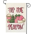 thumbnail image 1 of Christmas Garden Flag Pink Xmas Tis The Season Burlap 12 x 18 Inch Vertical Double Sided Winter Holiday Decorations Yard Outdoor Party Decor, 1 of 6