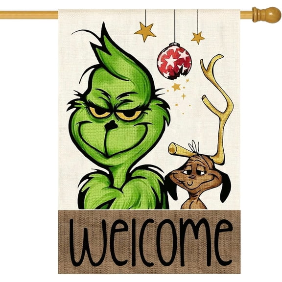 Christmas Garden Flag, Xmas Home Decorative Double Sided Outdoor House Flag Rustic Winter Farmhouse Decor for Seasonal Holiday Yard (Christmas-Green, 28x40 Inches)