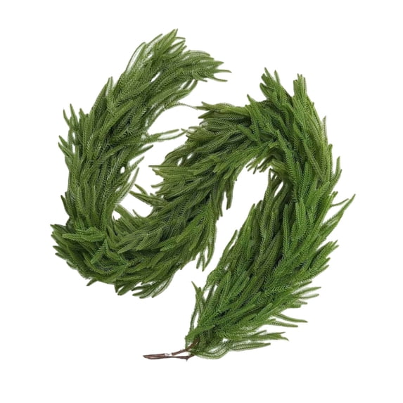 Christmas Garland 3-6.5FT Artificial Norfolk Pine, Real Touch Greenery Garland for Mantle, Fireplace, Door, Wall Indoor Outdoor Xmas Decor
