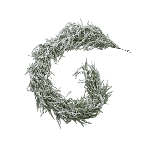 Christmas Garland 5.9FT Artificial Snow Flocked Christmas Decorations Christmas Decor Garland Realistic DIY-Friendly Flexible PVC Garland for Mantel, Front Door, Window