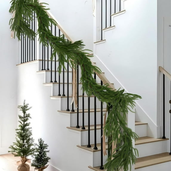 Christmas Garland Artificial, Norfolk Pine Inspired for Fireplace Mantel, Wall, Table, Home Holiday Decoration