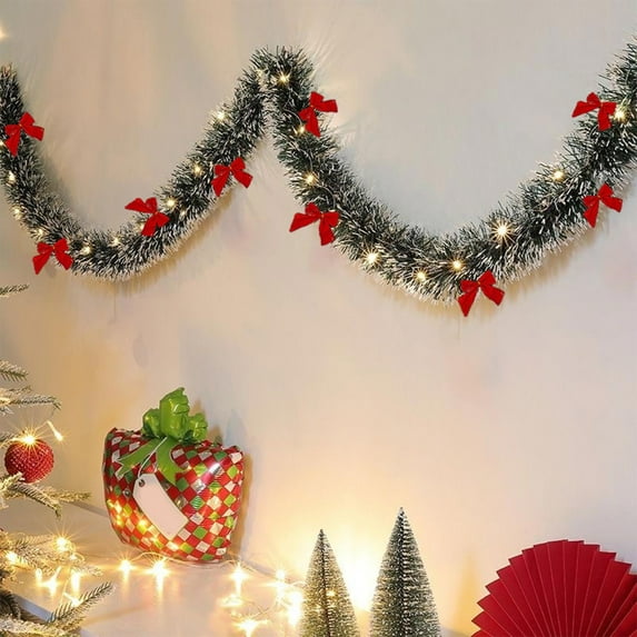 Christmas Garland Decorations for Staircase Fireplace Mantle, 20ft Faux Pine Greenery Garlands with Berries for Xmas Tree Home Party Indoor Outdoor Holiday Wedding Decor