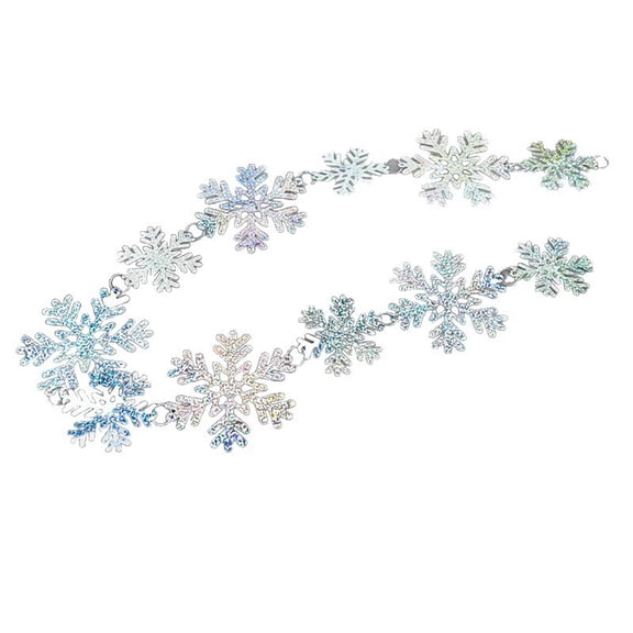 Christmas Garland Iridescent Snowflake Decorations for Winter Holiday Party Home Hanging Decor for Mantel Window Wall 2026 Christmas Ornaments for Festive Gathering Seasonal Decor