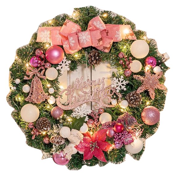 Christmas Garland Large Christmas Wreaths with Lights, Christmas Decorations Indoor Outdoor Wreath Garland Christmas for Festival Wall Window, Garlands Decorations Christmas