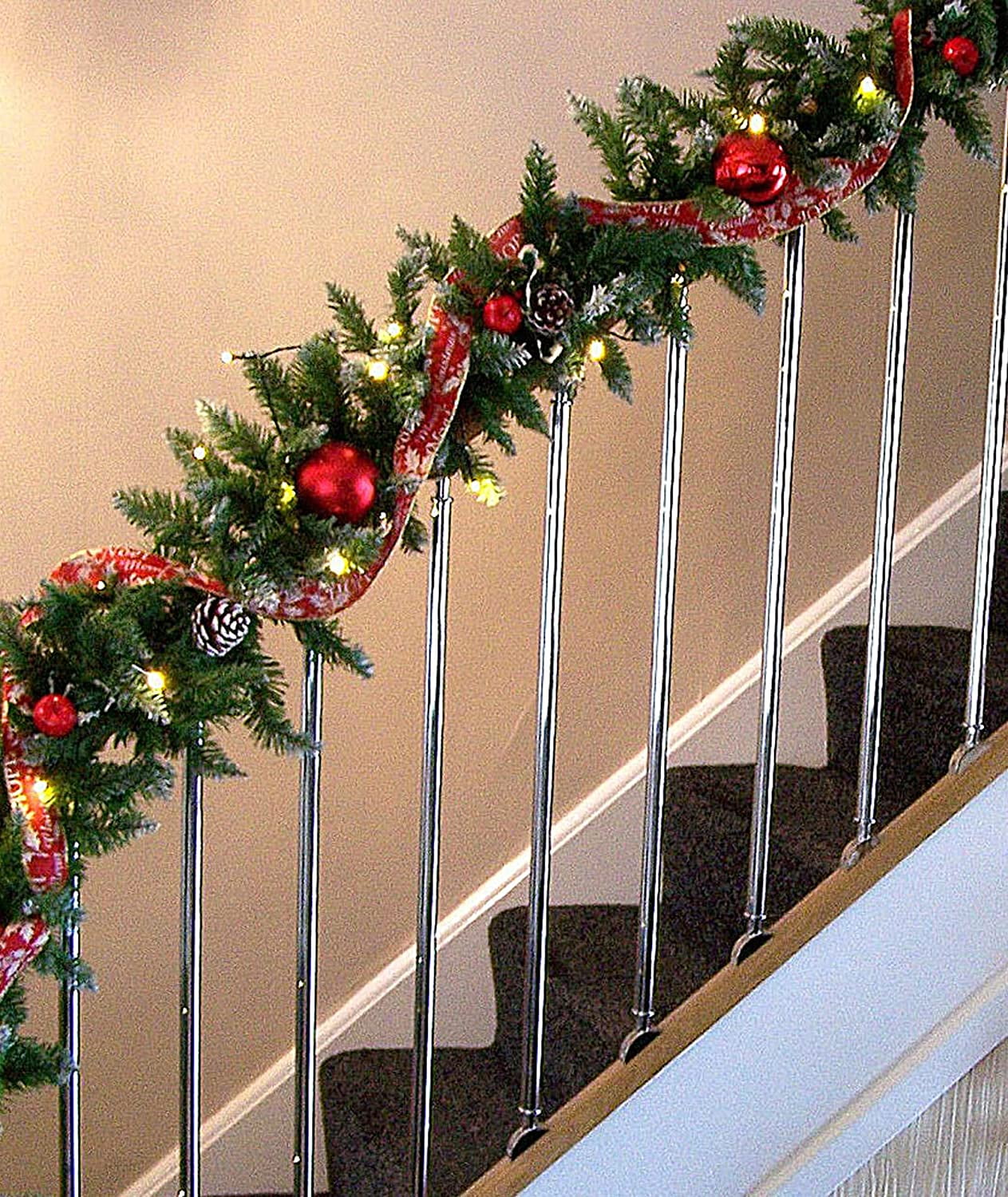 Christmas Garland with 100 Lights,Christmas Battery Operated Garland